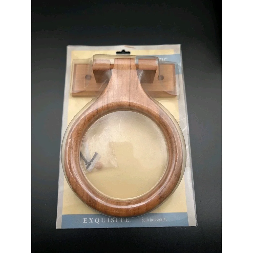 Vintage Towel Ring 9-1/4' Solid Wood Oak Exquisite Bathroom Kitchen Towel Holder